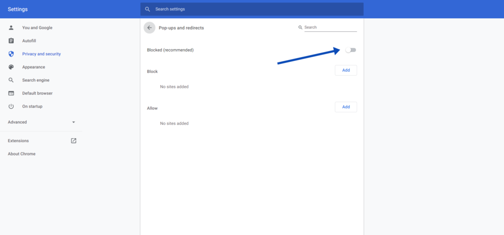 Stop pop-up Ads on Google Chrome disable pop up Ads on Google Chrome
