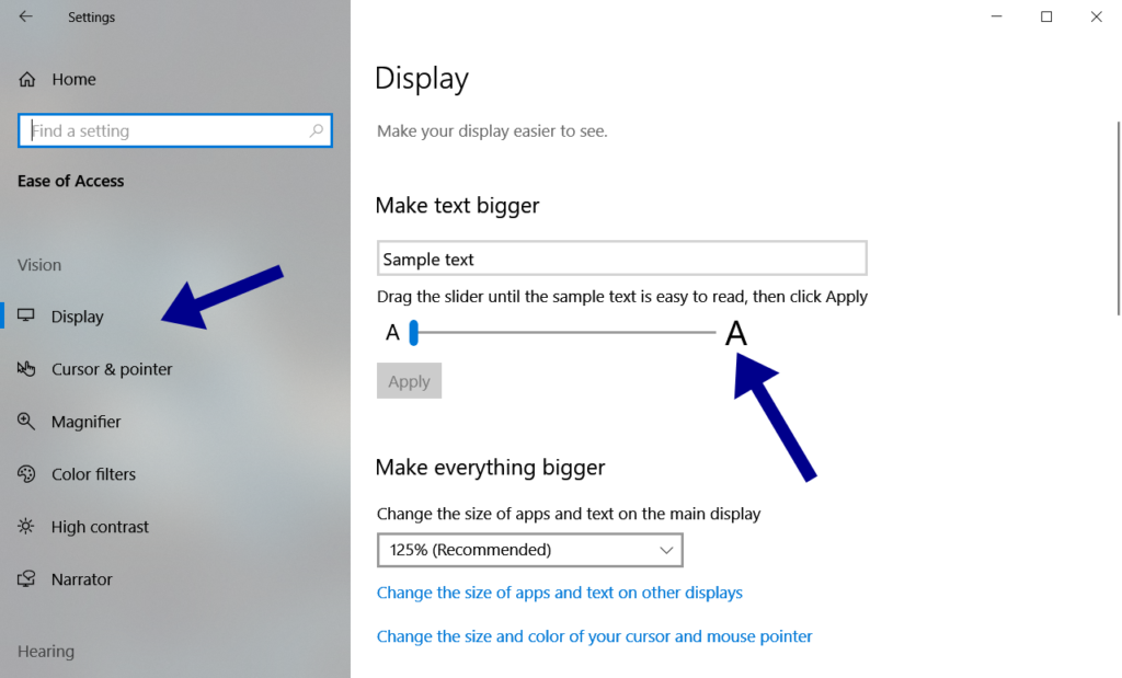 Reset Display Settings Windows 10, Reset Dis­play Set­tings to Default, revert to default display settings