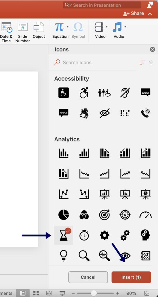 Add icons to PowerPoint, Insert icons in PowerPoint, add icons in PowerPoint